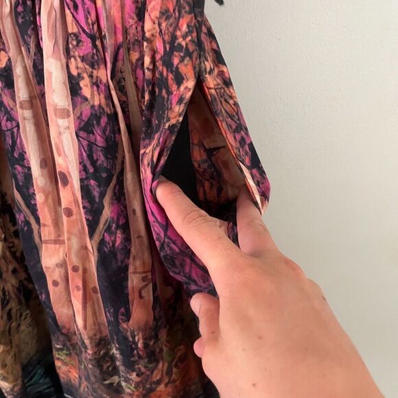 ModCloth Womens Certifiably Sweet Dress Small Sleeveless Pink Trees *No Belt - Picture 7 of 13